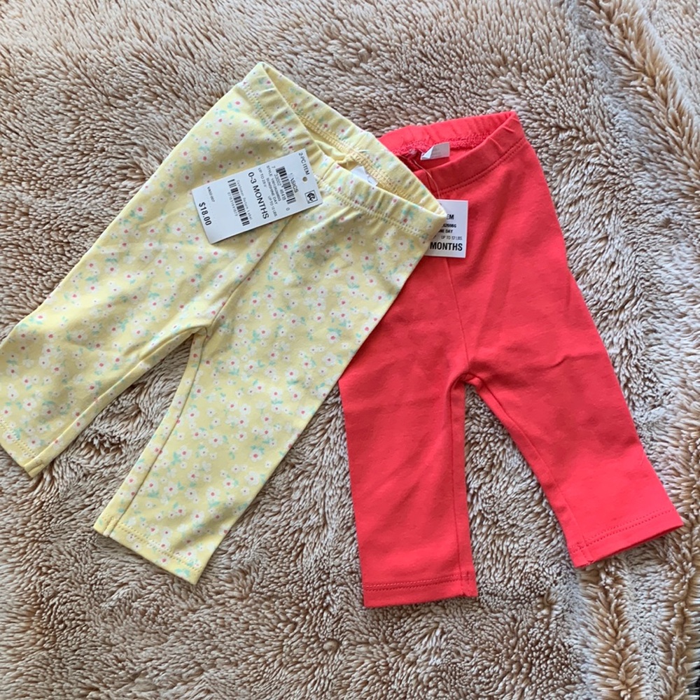 Brand new two pairs 0-3 pants